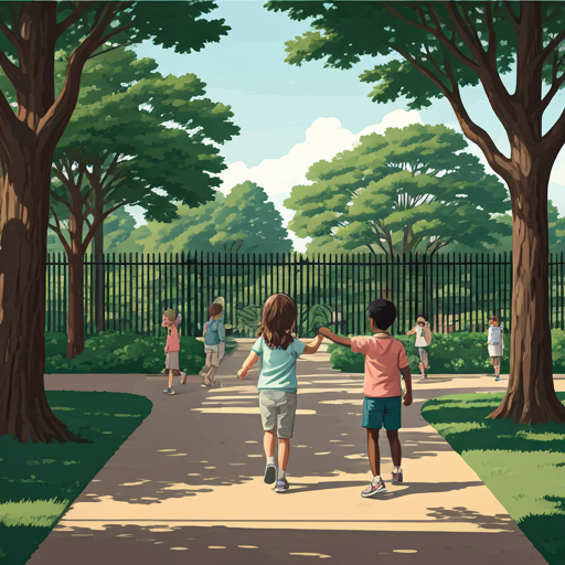 Children playing at a Charleston park outdoors